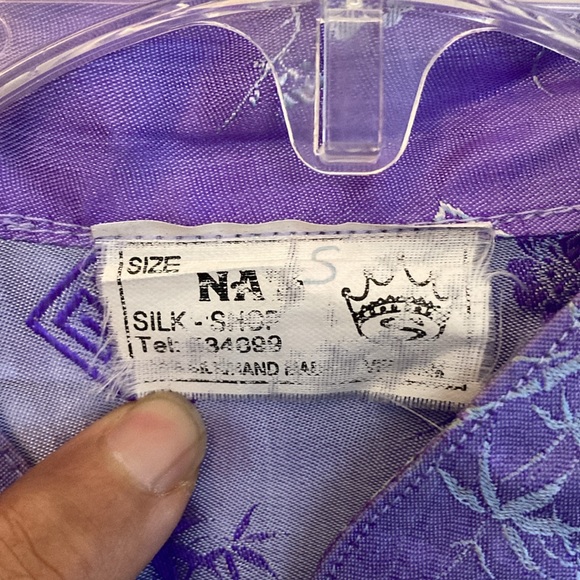 Vintage Asian Oriental Style Top 100% silk men's size S small - Picture 3 of 6